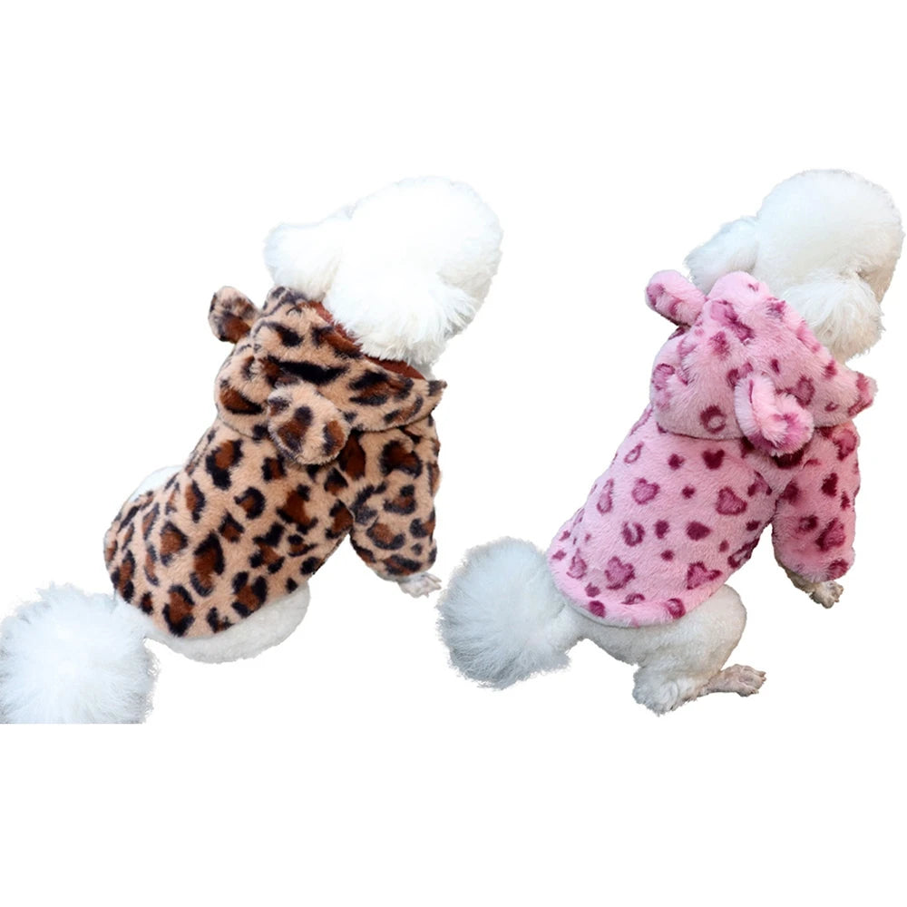 Cozy Leopard Print Hoodie for Dogs