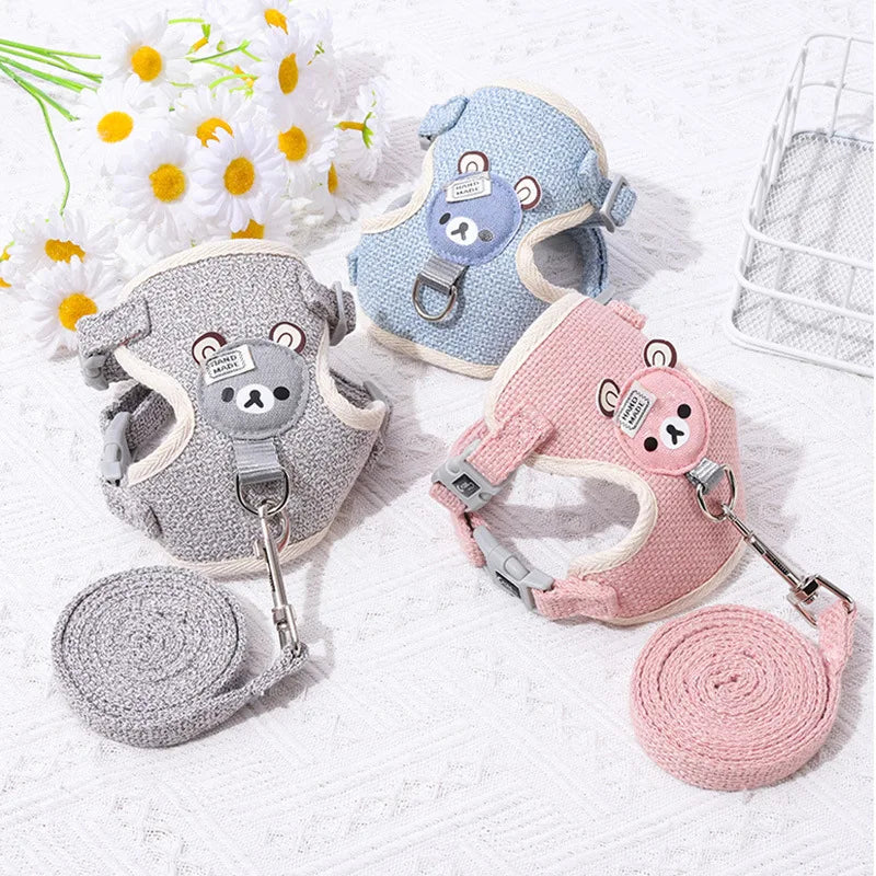 Cute Bear Leash and Harness for Cats and Small Dogs