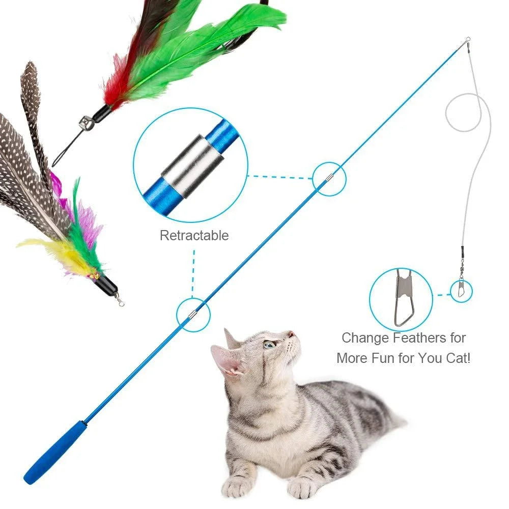 11-Piece Cat Feather Toy Set