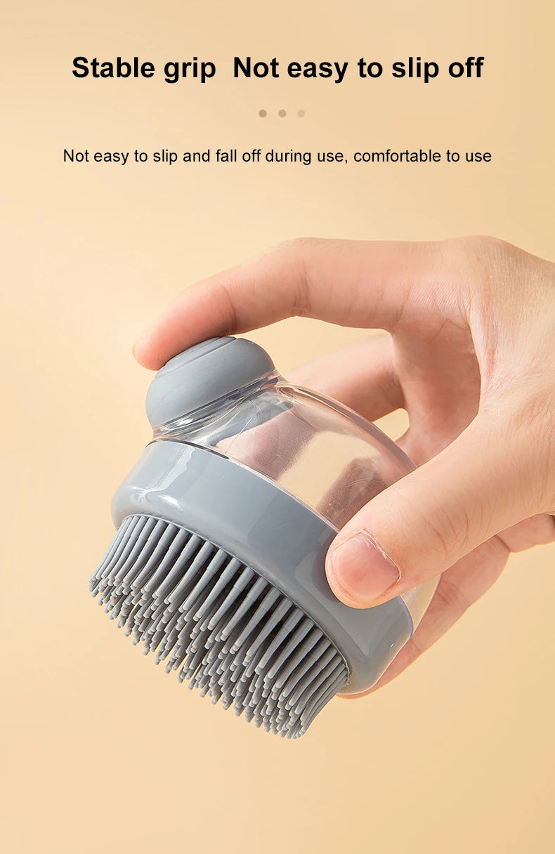 Pet Bath Brush With Shampoo Dispenser