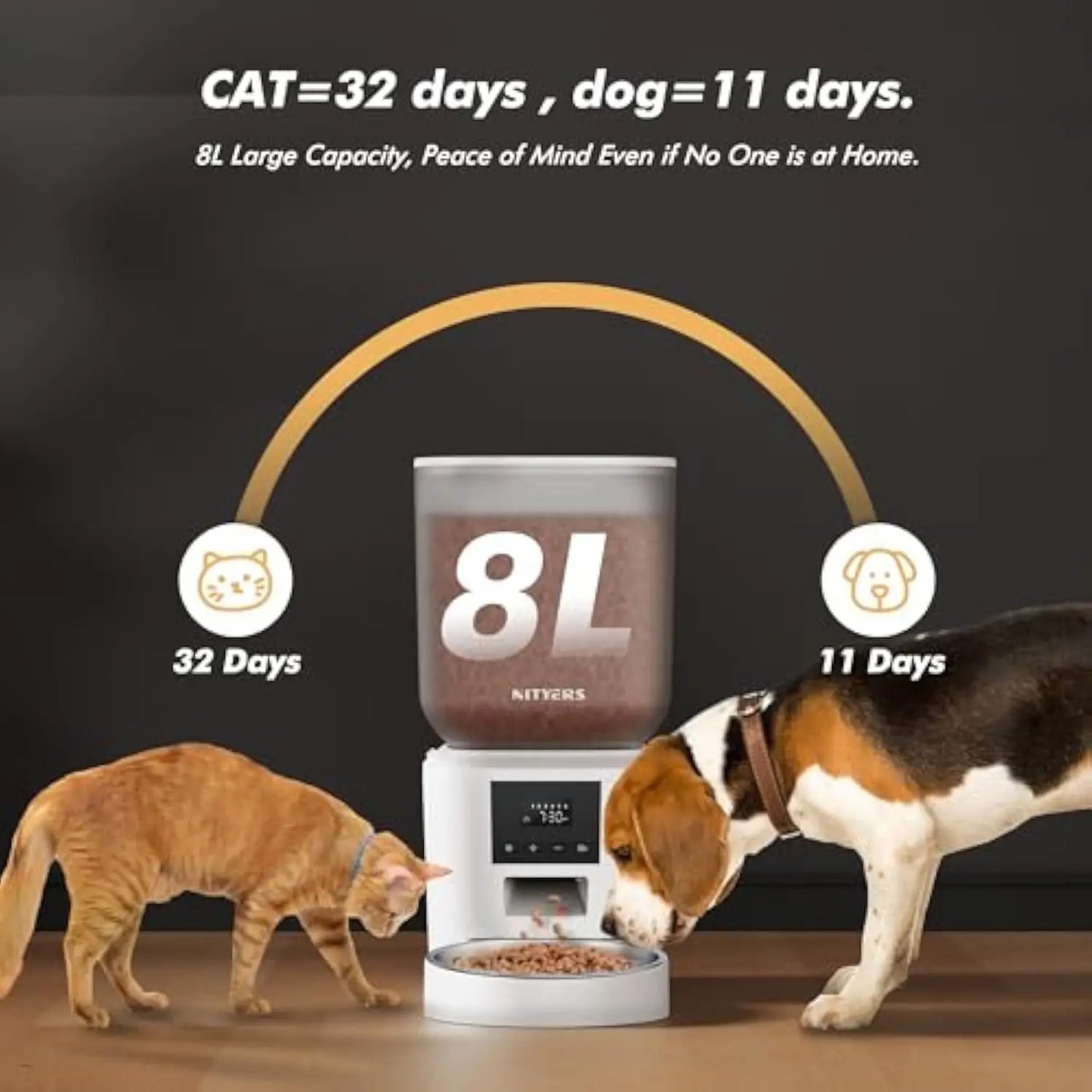 8L Automatic Pet Feeder With 1080p Camera Video and WiFi Control