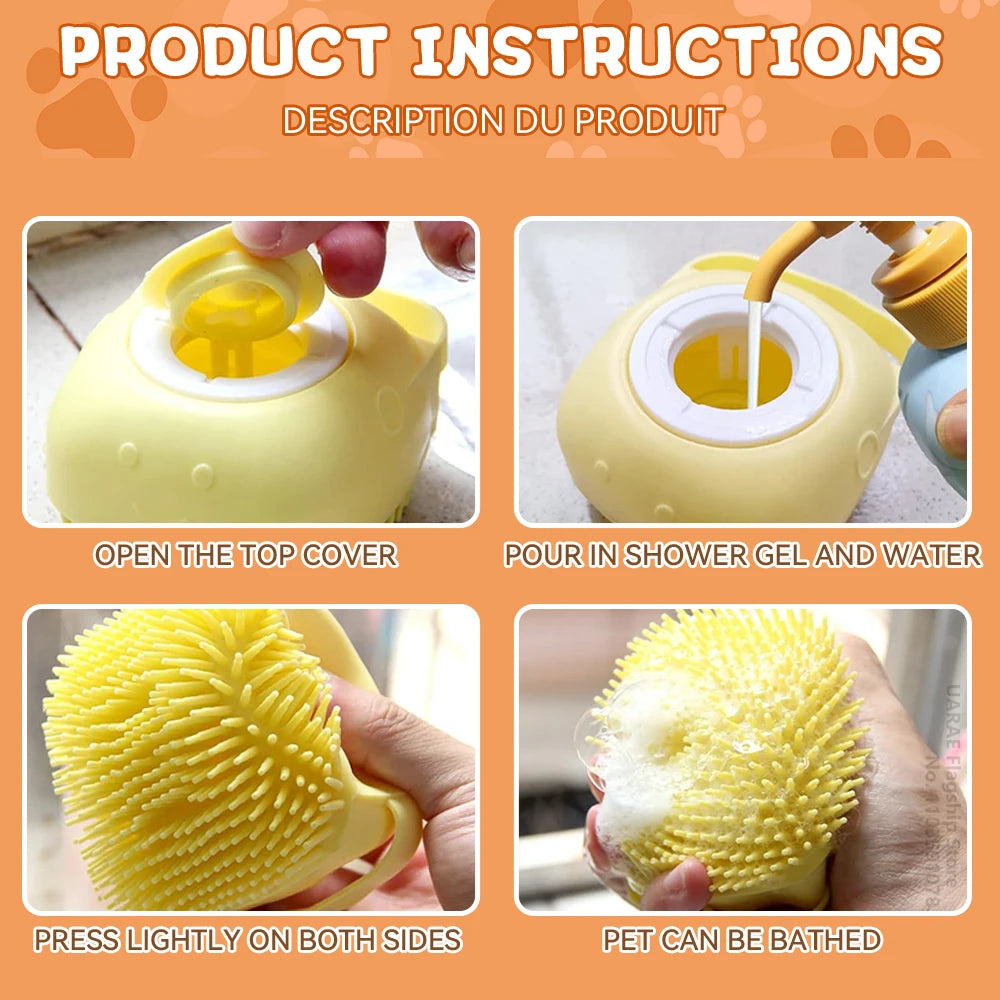 Pet Bathing and Massage Brush (Dog - Cat)