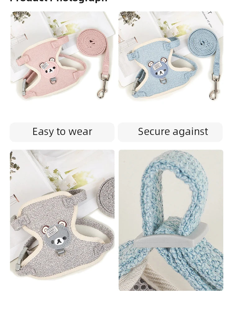 Cute Bear Leash and Harness for Cats and Small Dogs