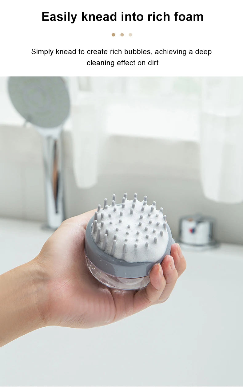 Pet Bath Brush With Shampoo Dispenser