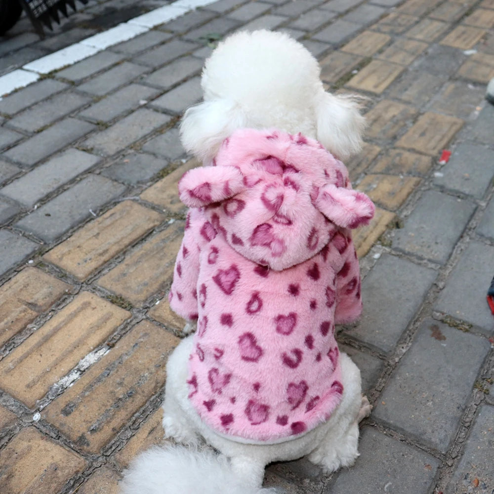 Cozy Leopard Print Hoodie for Dogs