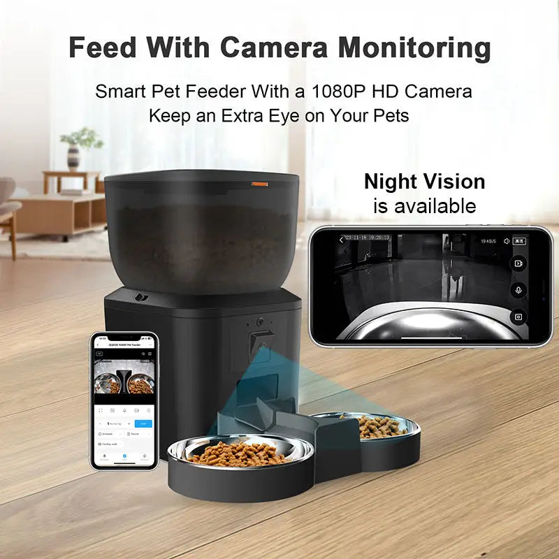 8L Automatic Pet Feeder With 1080p Camera Video and WiFi Control