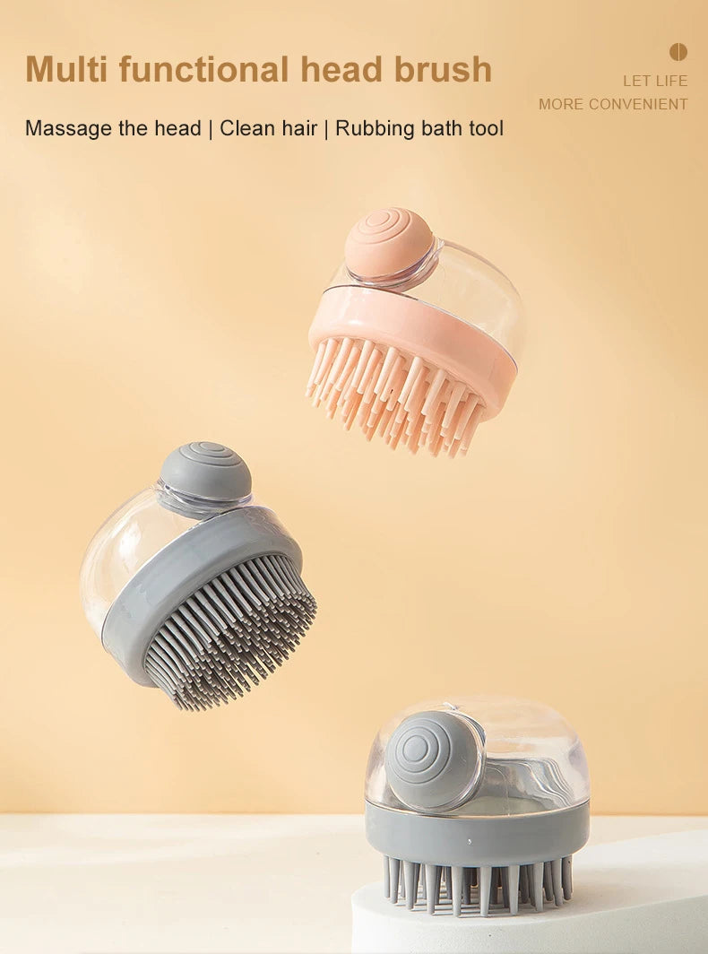 Pet Bath Brush With Shampoo Dispenser