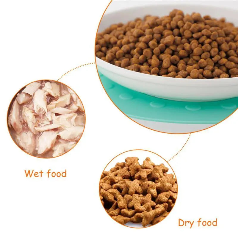 Ceramic 6-Pieces Set Pet Food Bowls and Mats