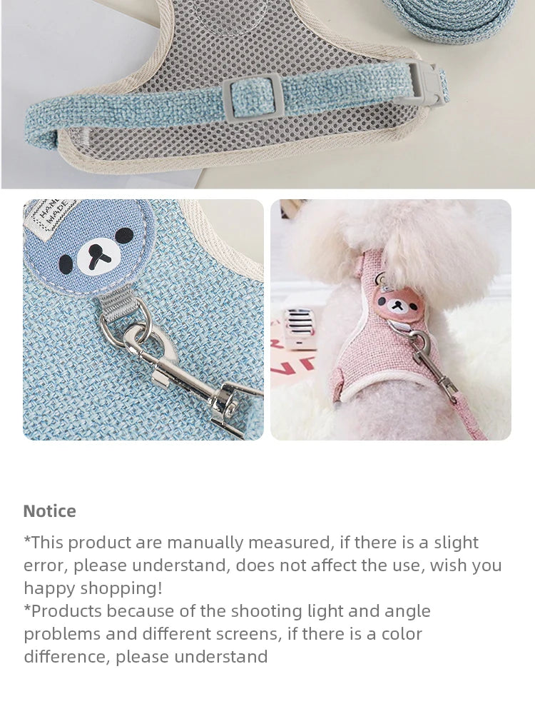 Cute Bear Leash and Harness for Cats and Small Dogs