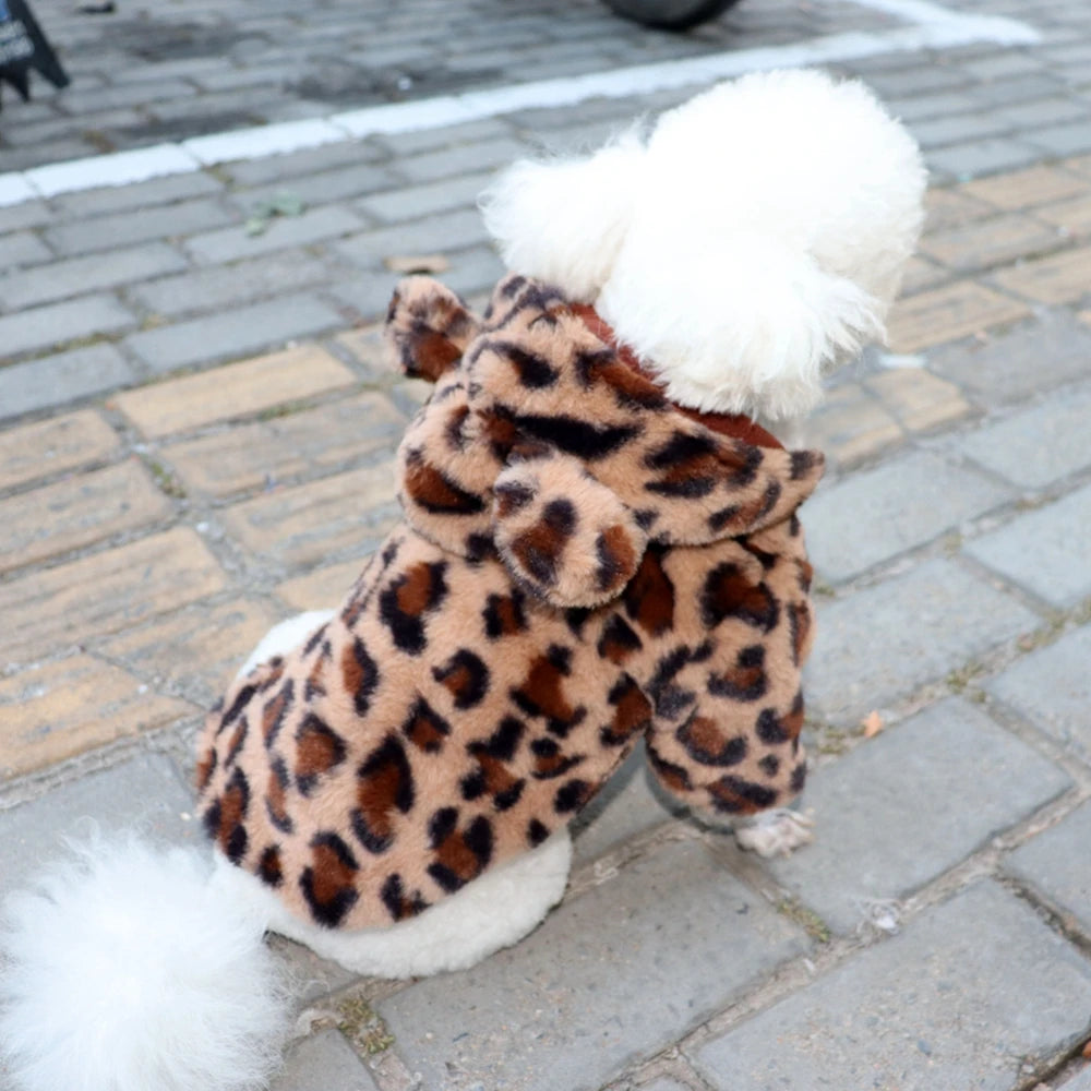 Cozy Leopard Print Hoodie for Dogs