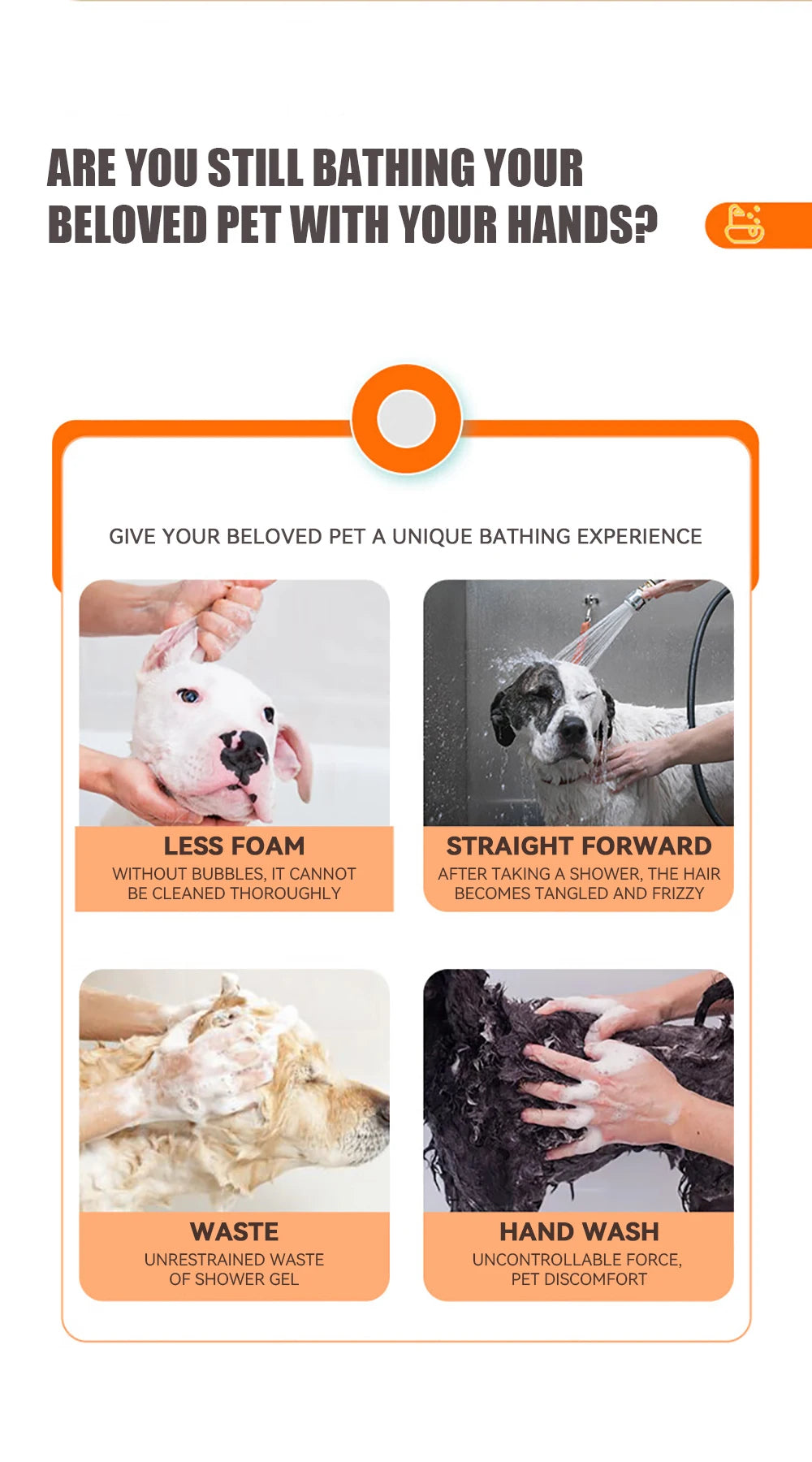 Pet Bathing and Massage Brush (Dog - Cat)