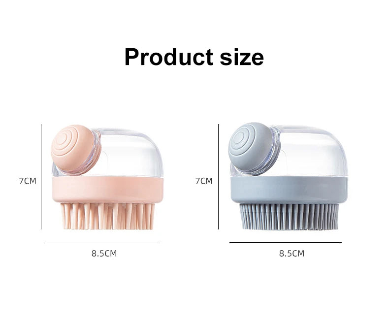 Pet Bath Brush With Shampoo Dispenser