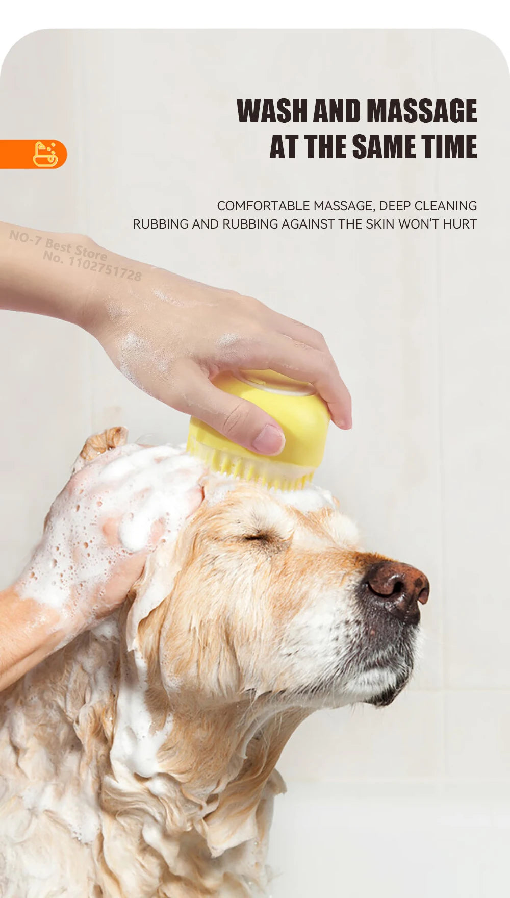 Pet Bathing and Massage Brush (Dog - Cat)