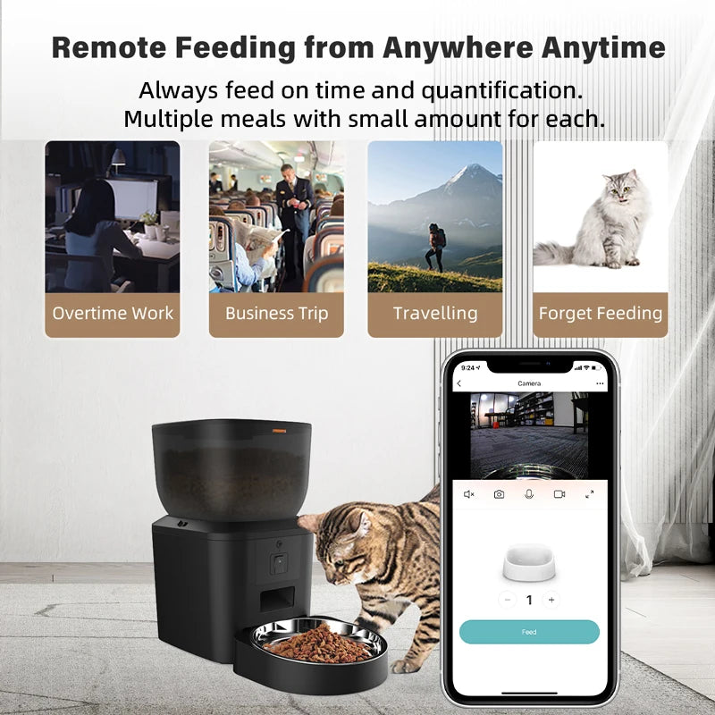 8L Automatic Pet Feeder With 1080p Camera Video and WiFi Control