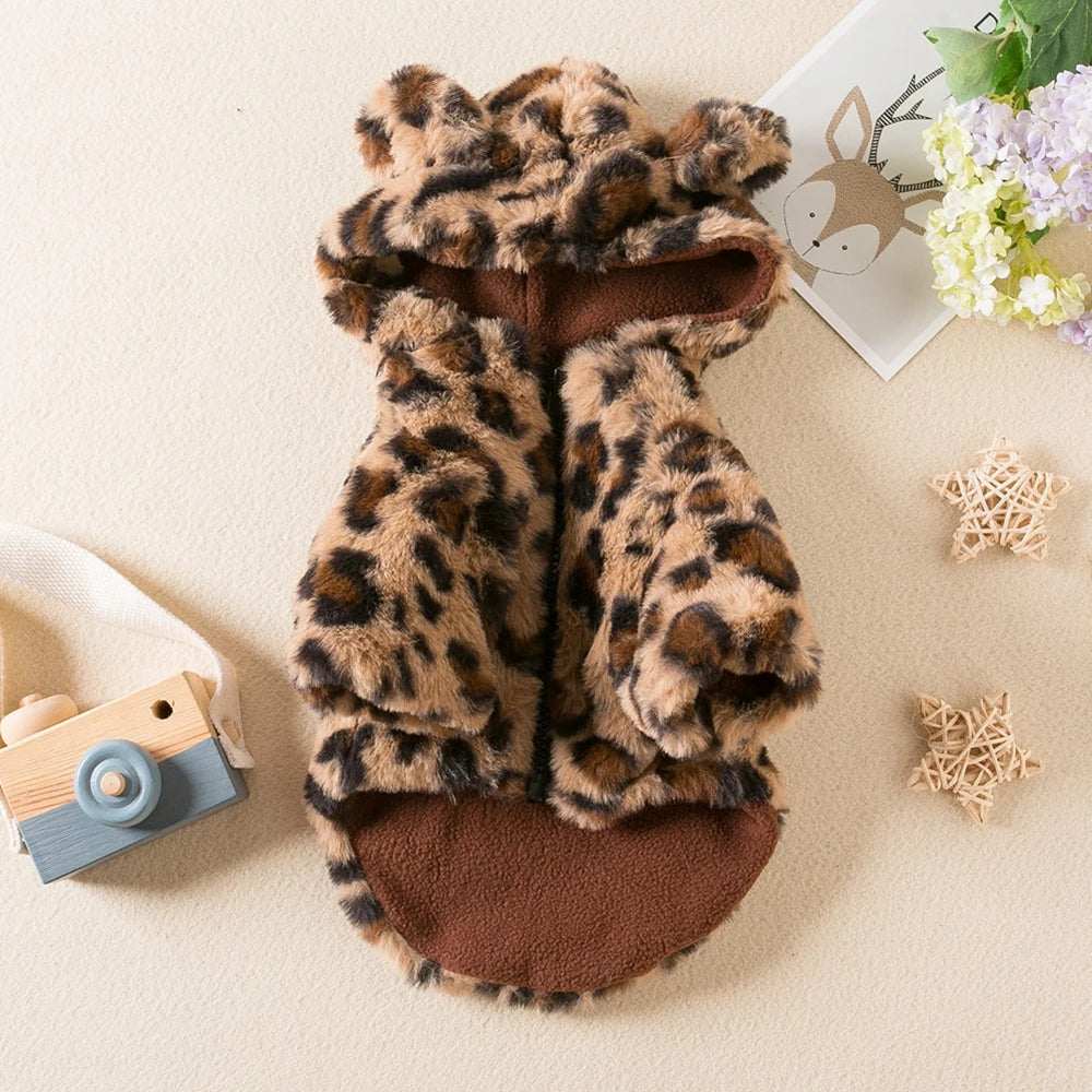 Cozy Leopard Print Hoodie for Dogs