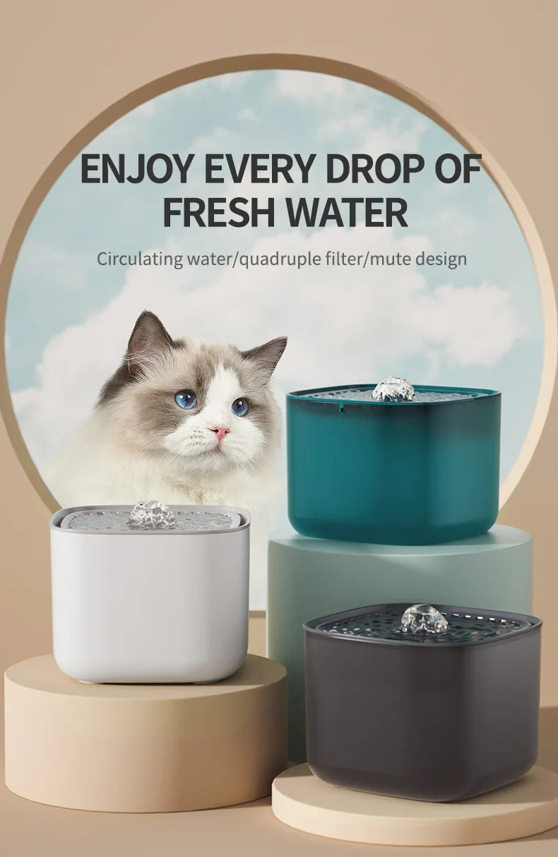 3L Automatic Pet Water Fountain with Quiet Motor