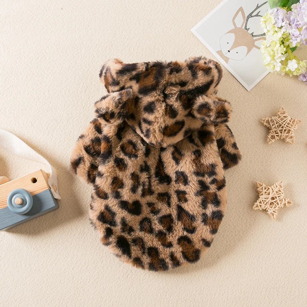 Cozy Leopard Print Hoodie for Dogs