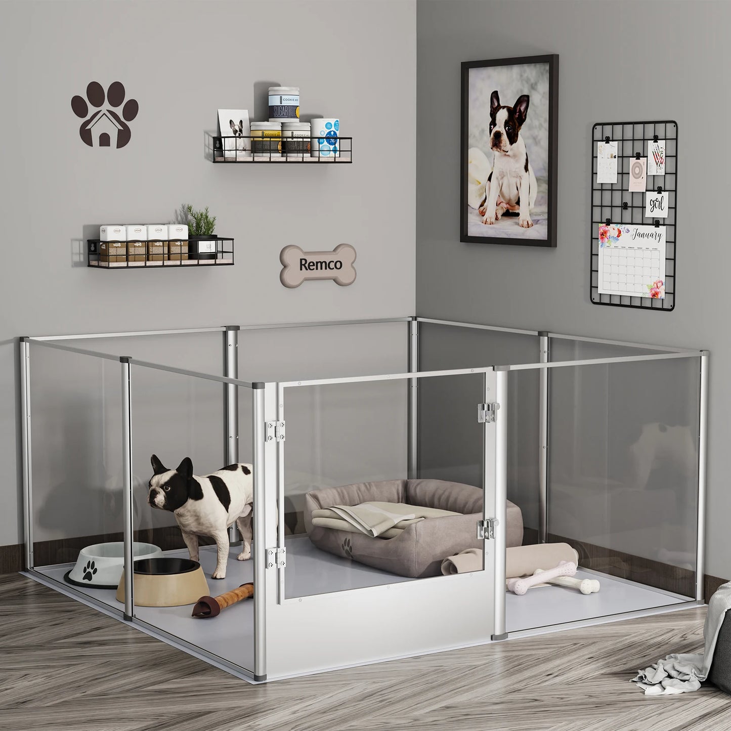 7-Panel Acrylic Pet Playpen & Whelping Box