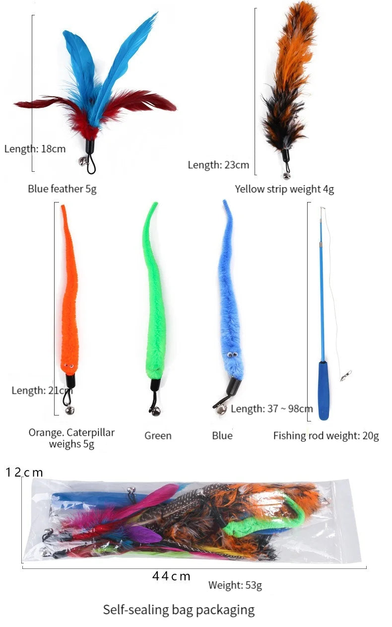 11-Piece Cat Feather Toy Set